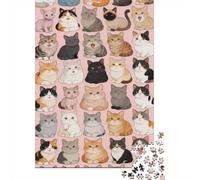 High Difficulty And Interesting Puzzle 1000 Pezzi Carta Spessa Dettagliato Per Adultidifficil Resistente Many Cats Decorativi Per Casa Regalo 70x50cm/1000pcs