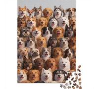 High Difficulty And Interesting Puzzle 1000 Pezzi Carta Spessa Dettagliato Per Adultidifficil Resistente Many Dogs Per Famiglie Compleanno Regalo 52x38cm/1000pcs