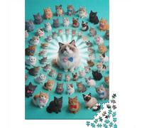 High Difficulty And Interesting Puzzle 1000 Pezzi Carta Spessa Dettagliato Per Adultidifficil Sfida Many Cats Decorativi Per Casa Compleanno Regalo 70x50cm/1000pcs