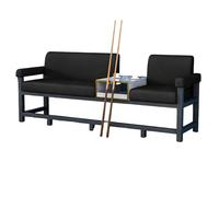 High-End Billiard Lounge Seating Set, Stylish Leatherette Upholstered Spectator Couch with Stable Metal Legs, Wide Comfort Seat & Lumbar Support(A)