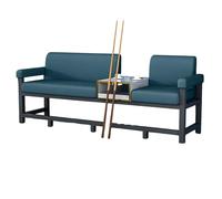 High-End Billiard Lounge Seating Set, Stylish Leatherette Upholstered Spectator Couch with Stable Metal Legs, Wide Comfort Seat & Lumbar Support(B)