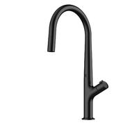 High end Grey Brass Kitchen Faucet Induction Design Single Handle Fred and Hot Dual 2 Function simple sink faucet (MMatte Black,G1/2)