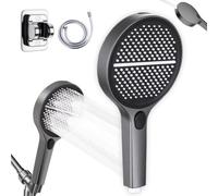 High-End Pressurized Large Panel Shower Head, Anti-Clog Nozzles, 3+1 Pressurized Water Outlet for a Comfortable Shower Experience, And Multi-functional Water Outlet Switching with One Hand(Gray)