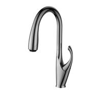 High end touch black kitchen faucet brass out design three function single handle cold and hot dual sink faucet (Brushed Nickel ,G3/8)