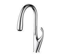 High end touch black kitchen faucet brass out design three function single handle cold and hot dual sink faucet (Chrome, G9/16)