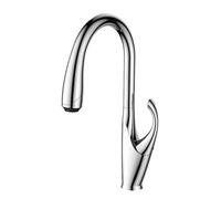 High End Touch Black Kitchen Faucet Brass Pull Out Design Three Function Single Handle Cold And Hot Dual Control Sink Faucet(Matte Black T,G9/16)