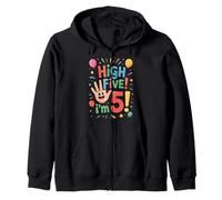 High Five I’m 5 - Fun Colorful 5th Birthday Celebration Felpa con Cappuccio