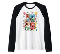 High Five I’m 5 - Fun Colorful 5th Birthday Celebration Maglia con Maniche Raglan