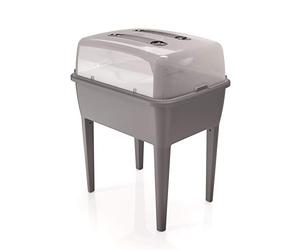 High Gardener 83 L, con coperchio in policarbonato, per proteggere le tue piante, Prosperplant Reply Planter Plastic Set in pietra grigia, 96.3 (AL