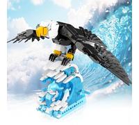 HIGH GODO 1018 pezzi di mattoncini da costruzione con aquila selvatica, compatibili con le famose marche animali, modello di animali da costruzione, regalo per adulti e ragazzi