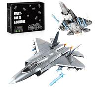 HIGH GODO Aeroplano 1:40, mattoncini da costruzione J-35, aereo da combattimento, 621 pezzi, Lightning II Fighter Jet, WWII aereo da combattimento, compatibile con famose marche, regali per adulti o