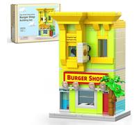 HIGH GODO City BurgerLaden - Mattoncini da costruzione, 342 pezzi, vista stradale, architecture Creative Friends Burger business, idea regalo per gli appassionati di TV, adulti e ragazzi a partire dai