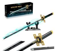 HIGH GODO Demon Anime Sword Building Set, Set di spada Tokitou Muichirou da 101,6 cm, con fodero e supporto, blocchi da costruzione per cosplay anime Katana, regali da collezione per bambini e adulti
