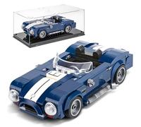HIGH GODO Kit di montaggio per auto, Speed Champion Qldtimer AC Cobra, 324 pezzi, con vetrina in acrilico da collezionare, regalo per bambini dai 6 anni o adulti