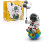 HIGH GODO Micro Mattoni Spazio Astronauta Building Set con Luce, 1368 PCS Building Blocks Modello Decorativo, Regali Creatore per Adulti Collezionisti Teen