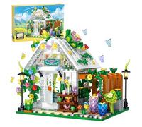 HIGH GODO Set di mattoncini da costruzione con luce, fiori e piante da giardino con corridoio, 769 pezzi, per casa, giocattolo creativo, regalo per bambini a partire da 8 9 10 11 12 anni