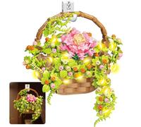 HIGH GODO Set di mattoncini da costruzione per bonsai, per la casa, decorazione da parete, regalo per adulti, regali per donne, ragazze (vaso di fiori)