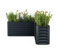 High Grow - Aiuola rialzata | A forma di L | Resistente alle intemperie | Antiruggine | Robusta | 742 L