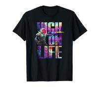 High on Life Landscape See Through Bold Text Logo Maglietta