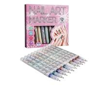 High-Pigment Drawing Pens, Professional Nail Markers, 5.91x5.2 Inches Set with Fine-Tip, Waterproof Acrylic Paint Tool, Manicure Kit with Regular Style, Art Accessory for Home & Salon