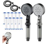 High Pressure 5-Mode Filtered Shower Head, 2025 New Multi-Functional High Pressure Shower Head, Showerhead Filter for Hard Water - 5 Spray Modes (2pcs)