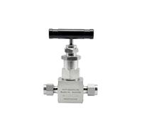 High Pressure 6000PSI Stainless Steel Needle Valve 2Way Adjustable Flow for Gas Compression Connection(1/2")