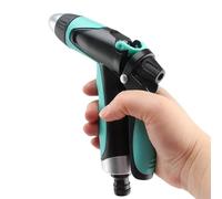 High Pressure Hose Nozzle Black, Adjustable Spray Water Trigger, 18cm Green Water Sprayer with Grip, Durable ABS Sprayer, Quick Connect with Ergonomic Design, Garden Yard Car Washing Use