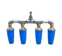 High Pressure Hose Nozzle - Rust Resistant Stainless Steel, Heavy-Duty Quad Washer with Adjustable Spray, Industrial Grade Alloy, Stress Reliever Grip, Cleaning Tool for Car and Garage