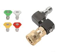 High Pressure Nozzle Set 1/4 Inch Quick Connect Aluminum(Copper) | 360-degree rotation, flexible spray direction, aluminum alloy build, 1/4-inch quick connect, car cleaning tool