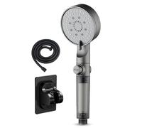 High Pressure Shower Head with 5 Spray Modes, Hard Water Solution Showerhead Kit with Hose & Bracket for Bathroom, Spa, Hotel, RV, Apartment, Living Space, Restroom, Household Use
