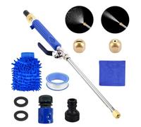 High Pressure Washer,Pressure Washer Nozzle Kit for Garden Hose,Jet Nozzle Cleaning Tool with 2 Different Nozzles and Hose Connectors,for Floor Wall Fence Cleaning Garden Watering (Blue)