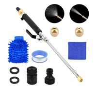 High Pressure Washer,Pressure Washer Nozzle Kit for Garden Hose,Jet Nozzle Cleaning Tool with 2 Different Nozzles and Hose Connectors,for Floor Wall Fence Cleaning Garden Watering (Black)