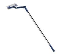 High Rise Window Brush - 2 In 1 Labor Saving Cleaning Tool | Long Handle ABS Pane Scrubber with Crevice Brush for Glass Tile Floor Indoor Outdoor Home Efficient Use