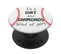 High School Baseball Coach Moglie Dirt & Diamonds Tee Ball Mom PopSockets PopGrip Adesivo