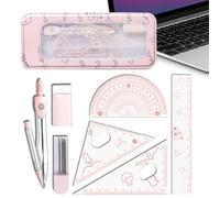 High School Geometry Set 8 pezzi riutilizzabile infrangibile | Geometria Matematica Strumenti per Bambini Ragazzi Ragazze Studenti College Matricola Liceo Junior Sophomore Teen