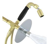 High Sierra® - Kit doccia a 3 vie in metallo senza piombo, valvola deviatrice integrata, devia facilmente il flusso dal soffione fisso al palmare e indietro, flusso ultra basso 1,25 GPM, oro