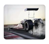 High-Speed Drag Racing Car in Action Burnout Tappetino Mouse Antiscivolo Mousemat Soffice Tappetini per Il Mouse per Lavoro Laptop Ufficio 25X30Cm