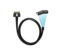 High Speed PCIe 4.0 Slimline SlimSAS SFF-8654 8i to 8X 74pin Target Hard Disk Fanout Cable 1m