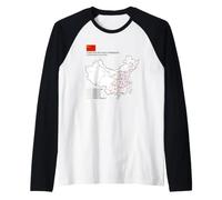 High-Speed Train Railway - Souvenir Route Map China Maglia con Maniche Raglan