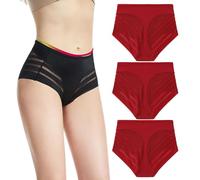 High Stretch Seamless Tummy Control Butt Lifting Shaper per l'uso quotidiano, strisce invisibili in pizzo, mutandine da donna (3PCS-C, XL (70-80 kg))