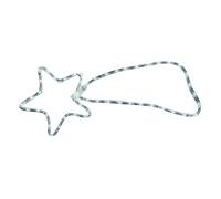 High Tech Stella Cometa Luminosa a Tubo da Esterno - Luci Led 48, Impermeabili, con Cavo 1,5 cm, Decorazioni Natalizie, Addobbi, Giardino, Interno, Insegne Luminose - Bianco Ghiaccio