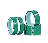 High Temperature Green PET Silicone Tape - Waterproof & Chemical Resistant Heat Transfer Tape for Sublimation, Spraying(0.022mmx11mmx100m 10pcs)