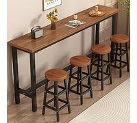 High Top Bar Table Solid Wood & Metal Frame Perfect for Kitchen Pub Restaurant & Breakfast Area Stylish Counter Height Table (Chairs Not Included)