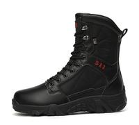 High-Top Diking Boots, Durable Leather with Breathable Mesh, Non-Slip Sole for Outdoor(45 EU)