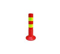 High Visibility Parking Bollards - Durable PU Plastic Barrier Post for Driveways and Residential Areas(Red and Yellow,45cm)