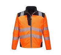 High Visibility Softshell Reflective Jacket, Men's Work Safety Jacket with Pockets & Zippers, Durable Workwear Coat(Oranje,M)