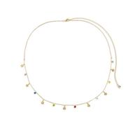 High Waisted Chain Bikini, Waist Body Chain for Bikini Flower Colorful Star Grass Belly Chain for Women Waist Belts(Gold)