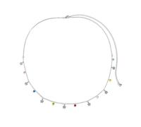 High Waisted Chain Bikini, Waist Body Chain for Bikini Flower Colorful Star Grass Belly Chain for Women Waist Belts(Silver)