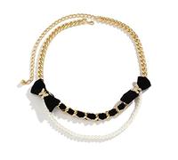 High Waisted Chain Bikini, Waist Body Chains for Women Elegant Butterfly Bowknot Belly Chains for Women Sexy Belts(Gold Black)