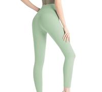 High Waisted Tummy Control Shaping Training Leggings for Women - Soft, Comfortable, Yoga And Everyday Wear (Light Green,L)